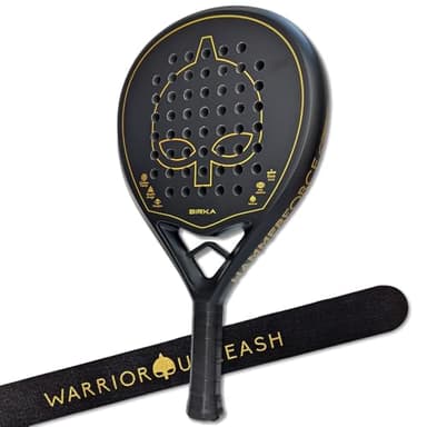 Offre Warrior - Birka Hammerforce Carbon + Protection de Cadre Offerte | Raquette Padel débutant | Padel Loisir | Raquette Fibre de Verre et Carbone
