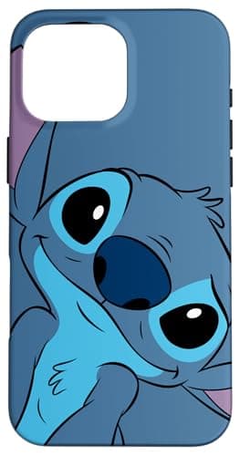 Disney Lilo and Stitch Cute Stitch Face Slate Gray Coque pour iPhone 16 Pro Max
