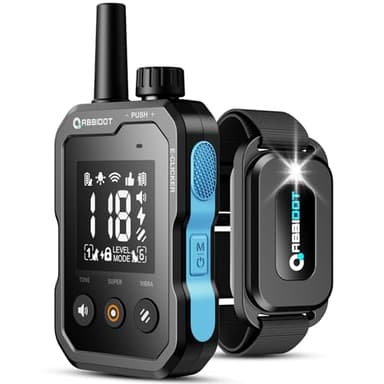 ABBIDOT Collier de Dressage pour Chien - 3500m, Modes Personnalisés, Collier Anti Aboiement Rechargeable et étanche avec Télécommande, Collier Electrique pour Petits et Gros Chiens