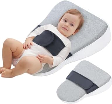 Générique Coussin Anti-Reflux pour bébé, Triangulaire pour bébé, Anti-Reflux avec Ceinture, Soutien en Mousse à mémoire de Forme pour Le Sommeil et l'allaitement