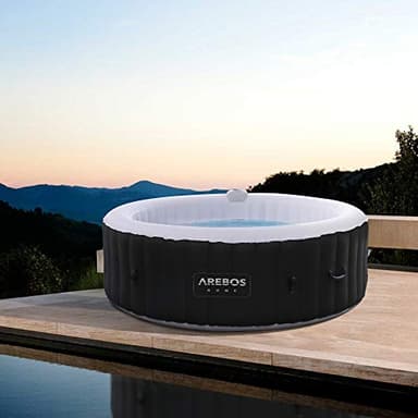 Arebos Spa Gonflable | pour l'intérieur et l'extérieur | 6 Personnes | ⌀ 208 cm | Rond | 130 Jets de Massage | 1000 litres | avec Chauffage | Spa et Bien-être