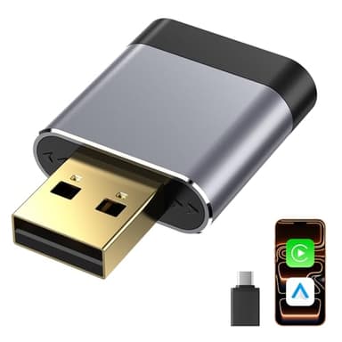 Mini Adaptateur CarPlay sans Fil pour Apple, Connexion Rapide, sans Latence & Surchauffe, Compatible avec iPhone (iOS 10+), Conversion CarPlay Filaire en sans Fil pour GPS Portable Voiture