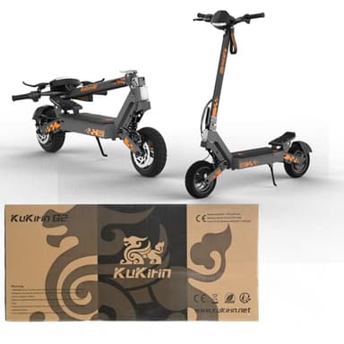 Trottinette électrique KuKirin G2 pour adultes, 48 V 15,6 Ah, autonomie de 55 km, pneus tout terrain de 25,4 cm, double suspension, accélération sinusoïdale, écran tactile LED, 7 lumières, pliable, EN