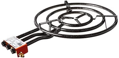 Brûleur à gaz avec 3 ampoules, diamètre 70 cm, 9,5 kW, pour paella, etc, Noir