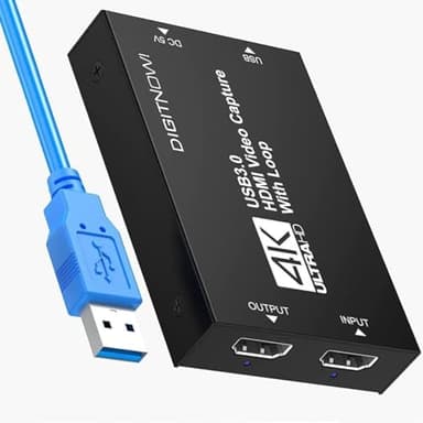 Carte de Capture vidéo, Carte de Capture Audio, Carte de Capture USB 3.0 4K HDMI Loop-Out, 1080P 60FPS Capture de Jeu vidéo pour Streaming, Jeux et Diffusion Xbox/PS4/PS5/OBS/appareil Photo/PC