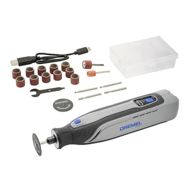 Dremel 8150 Kit d'outils rotatifs sans fil 8 V avec moteur sans balais et lampe de travail à DEL – Vitesse variable, rechargeable par USB-C et 20 accessoires inclus