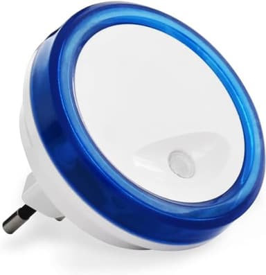 SCS Sentinel, HEC0049, Veilleuse bébé, Veilleuse Chambre Enfant, Alimentation sur prise secteur, Détection crépusculaire, 6 x 6.5 x 6.5 cm, PlugLight Bleu