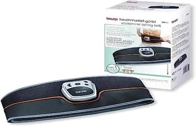Beurer EM 35 Ceinture abdominale, Entraînement abdominal EMS, Electrostimulation musculaire pour renforcer les muscles abdominaux - Noir, Taille Unique