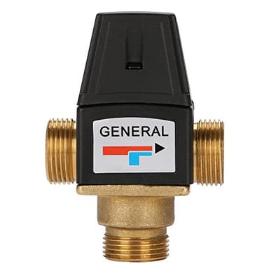 VOBOR Mitigeur Thermostatique, Vanne de Mélange D'eau Thermostatique, 3 Voies DN20, Thermostatic Mixing Valve pour Chauffe-Eau Solaire ou Chauffage Par Le Sol