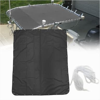 Housse en toile imperméable 600D pour console centrale de bateau (167,6 x 140,7 cm, noir)