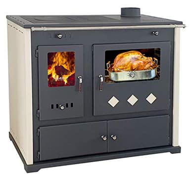 Practik Lux Poêle à bois avec compartiment de cuisson et plaque de cuisson 9,5 kW