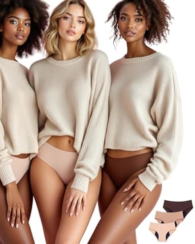 Lot 3 Culottes Menstruelles Sans Coutures Adolescentes | Culottes de Règles Invisible Ado | 4 Couches Ultra Absorbantes & Bords Anti-Fuites Renforcés | Lavables, Réutilisables, Jeunes Filles OEKO-TEX