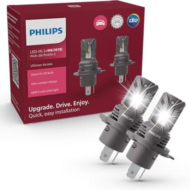 Philips Ultinon Access LED ampoule de phare automobile (H4), ultra-compact direct-fit, +80%, 6.000K, set de 2