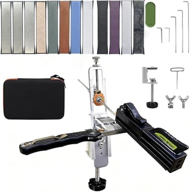 TINMAGI Système d'affûtage de Couteaux, Kit de Meulage Portable avec 12 Pierres à Aiguiser, Aiguiseur Couteaux Professionnel Contrôle d'angle de Précision 15-30°, pour La Cuisine Camping