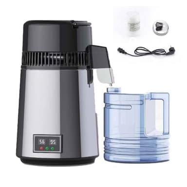 Distillateur D'eau, Machine À Eau Distillée en Acier Inoxydable de 4,2 L avec Panneau Lcd Et Récipient en Verre, Distillateur D'eau de Comptoir pour la Maison avec Réglage de la Température