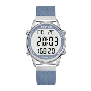 Montre podomètre pour Femme - Montre de Suivi des Pas avec Compteur de Calories - sans Bluetooth - Écran LCD à Grands Chiffres - Montre de Sport avec Compteur de Pas pour la marche-Hearkent-2401