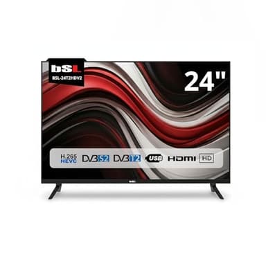 Téléviseur 24 Pouces BSL-24T2HD Téléviseur LED HD 1366x768 | 60 Hz | USB | DVBT2 HD HEVC | DVB-S2 | | HDMI