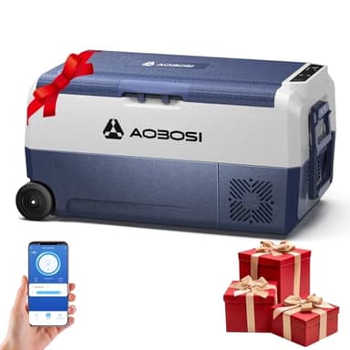 AAOBOSI Glaciere a Compression 36l, Glaciere Electrique 12 V/24 V et 100-240 V, Glacière à Compression -20 ℃ à 20 ℃, Idéal pour Camping, Voiture, Camion, Bateau, Caravane, Voyage et Maison