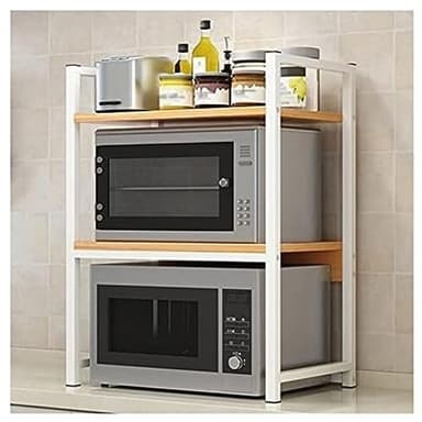Support de four à micro-ondes à 3 niveaux avec étagère de rangement, comptoir de cuisine, support d'imprimante et plus économe en espace, pour la maison et le bureau