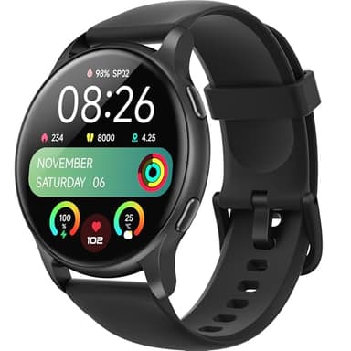 Parsonver Montre Connectée Homme Femme, 5ATM Étanche pour Natation, Smartwatch avec Appels Bluetooth, 100+ Sportifs, Sommeil, Fréquence Cardiaque, SpO2, Montre Sport pour Android & iPhone, 44 mm, Noir