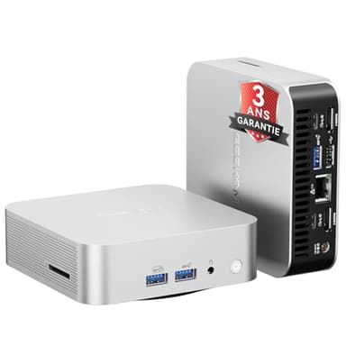 GEEKOM A5Pro Mini PC avec AMD Ryzen 5 7430U, AMD Radeon Vega 8, 16 Go RAM(Évolutif, Non-LPDDR), SSD 512Go, Silencieux Mini ordinateur de bureau, Lecteur SD, Windows 11 Pro, USB-C, 8K Display, 2.5G LAN