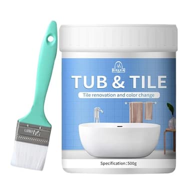 Kit de finition pour salle de bain - Peinture pour douche et baignoire blanche à séchage rapide pour sols et comptoirs