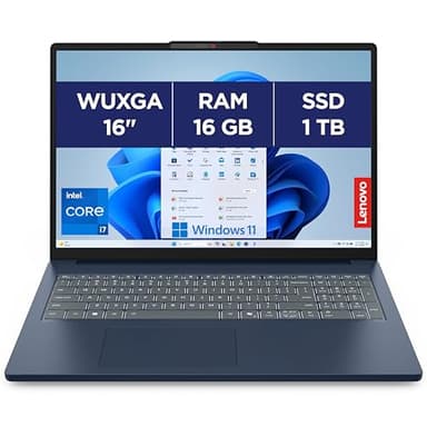 Lenovo IdeaPad Slim 3 16IRH10 - Ordinateur Portable 16'' WUXGA (Intel Core i7-13620H, RAM 16Go, SSD 1To, Intel UHD Graphique, Windows 11 Home) Clavier AZERTY Français - Bleu