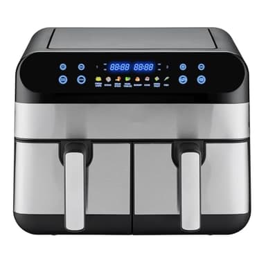 Air Fryer Dual Zone 9L, Taille Familiale avec 2 Tiroirs, 8 Préglages Culinaires pour la Friture à l'Air, le Rôtissage, la Déshydratation, le Réchauffage, la Cuisson au Four à la Maison