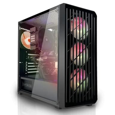 SYSTEMTREFF PC Gamer AMD Ryzen 7 5700X 8x4.6GHz | Nvidia RTX 5060 8Go DX12 | 1To M.2 NVMe | 32Go DDR4 RAM | Windows 11 | Ordinateur de Bureau WLAN pour Les Joueurs, Les Gamers & Streamer