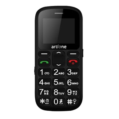 artfone CS181 Noir - téléphone Senior Portable Débloqué avec Grandes Touches, Bouton SOS, 800mAh Batterie, Torche, Radio FM, Double SIM Téléphone 1.8''
