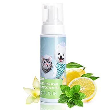 Nobleza Shampoing Sec Doux pour Chien et Chat et Lapins,Adapté aux Animaux de Compagnie à Faible Résistance,Shampooing Mousse Chatons et Chiots, Lavage Sans Eau ni Rinçage 250 ml