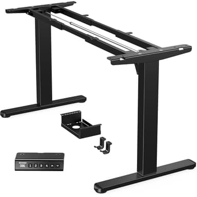 HUANUO Bureau Assis Debout Électrique,Cadre de Bureau Deboutavec Moteur sans Balais,Cadre Réglable en Hauteur avec Capacité de 100 kg pour Plateaux de 110 * 220 cm, Cadre Seul