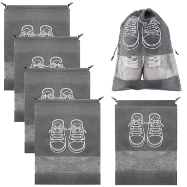 Tsathoggua 5 Pièces Sac Chaussures Voyage, Sac à Chaussures de Voyage avec Fenêtre Transp, Sac à Chaussures Cordon Anti-Poussière, Housses Chaussures pour Voyage Rangement Maison