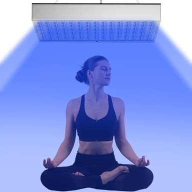 Jitesy Solarium 460 nm pour la maison, lampe de bronzage 45 W avec 225 LED, bronzage du visage, lumière du jour, support pliable réglable et crochets de suspension pour le visage et le corps (argenté)