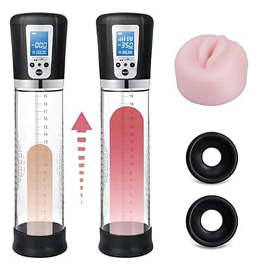Pompe à vide pour pénis, avec vide poussé électrique pour l'agrandissement du pénis,4 intensités d'aspiration Pompe à pénis avec poche pour la masturbation masculine érections automatiques plus fortes
