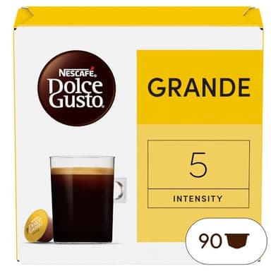 NESCAFE DOLCE GUSTO Grande - Café Capsule - Intensité 5 - Mélange Arabica & Robusta - 90 Capsules (3 Boîtes x 30)