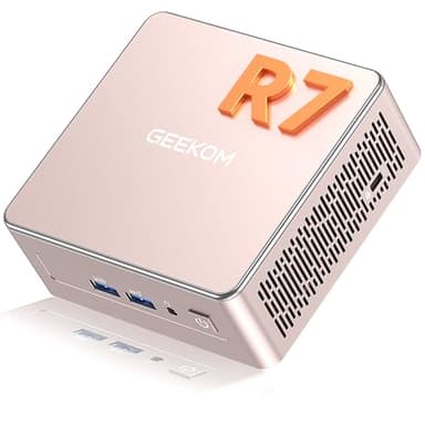 GEEKOM A5 Mini PC avec AMD Ryzen 7 5825U, Silencieux NUC Mini Ordinateur de Bureau, 512Go SSD 16 Go RAM (Évolutif, Non-LPDDR), Mini PC Windows 11 Pro, Lecteur SD,WiFi 6 & USB-C, Tour PC 2.5G LAN
