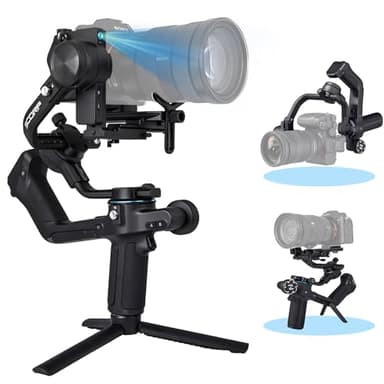 Feiyutech SCORP 2 [Officiel] Stabilisateur Appareil Photo avec Suivi IA intégré,Stabilisateur de caméra léger à 3 Axes,Charge utile de 2,5KG,Prise de Vue Verticale Native,Contrôle Bluetooth/câble