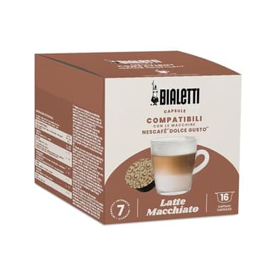 Bialetti Café Capsules compatibles Dolce Gusto® - Café au lait - 16 Capsules