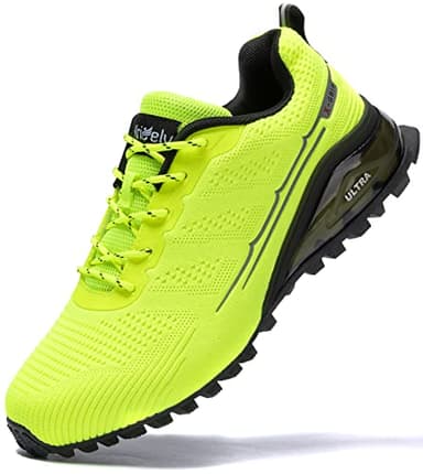 Kricely Chaussures de Trail Homme Respirantes Antidérapantes Chaussure de Randonnée Trekking Outdoor Fitness Chaussures de Marche（Vert Fluorescent 43）