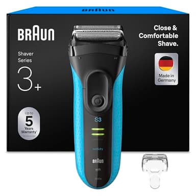 Braun Rasoir Electrique Homme Series 3 ProSkin 3040s Noir-Bleu, Avec Tondeuse De Précision Pour Sculpter Les Moustaches Et Micro-Peigne Pour Rasage Efficace, Même A Raser Les Barbes De 3 Jours