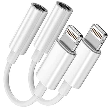 2 Pack Adaptateur pour iPhone Lightning vers Prise Jack 3,5 mm [Certifié Apple MFi] - Écouteurs, Casque Aux Audio Câble Dongle Accessoires pour iPhone 14/13/12/11/Xs/XR/X/8/7