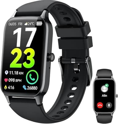 Montre Connectée Homme Femme, 1.57"Trackers d'Activité Smart avec Appel Bluetooth, 110+ Sport, Etanche IP68 Bracelet Connecté avec Cardiofréquencemètre/SpO2/Sommeil/Podometre, Montre pour Android iOS