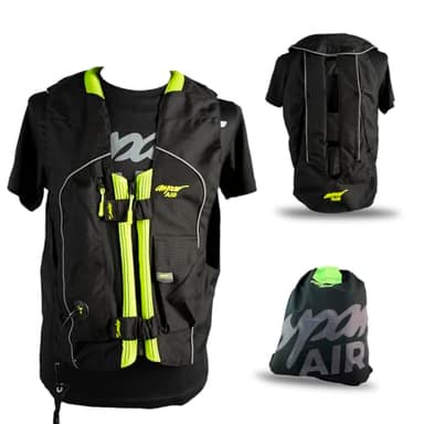 Aspar Air - Modèle 0.5 - Gilet Airbag Moto Homologué - Conçu et assemblé en Espagne - Réservoir de Gonflage Monté et Sac à Dos Aspar Inclus, Noir , L