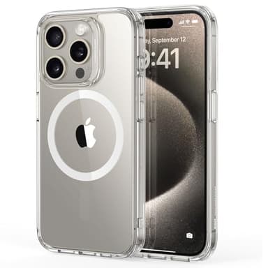 ESR Coque pour iPhone 15 Pro Max, Compatible avec MagSafe, Protection Antichoc Militaire, Anti-jaunissement, Dos Antirayures, Coque Magnétique pour iPhone 15 Pro Max, Série Classic,Transparent