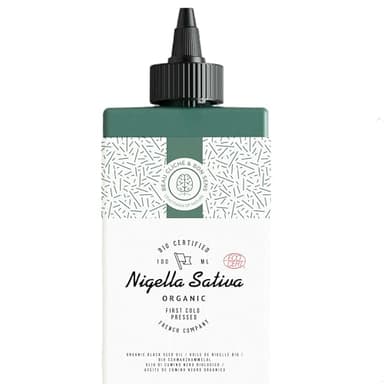 Huile de Nigelle BIO Pressée à froid, Pure, Cumin noir - 100% Naturelle, cultivée en Égypte et embouteillée en France - 100ml