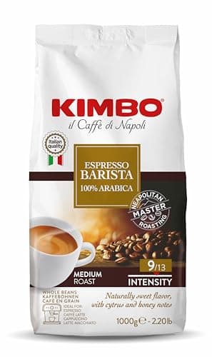 KIMBO - Café Espresso Barista - Café Grain 100% Arabica - Café Italien Authentique - Intensité 9 / Medium Roast - Lot de 6 Paquets de 1 kg