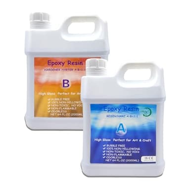 Résine èpoxy 4 Kg Resine Ultra Transparente pour Le Moulage Les Dessus de Table, la Fabrication de Bijoux et la décoration, l'art, l'artisanat, Les Tables de rivière