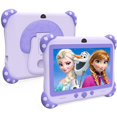 Ascrecem Tablette Enfants 7 Pouces Android Tablette Educative pour Enfant avec WiFi Quad Core 32G ROM Bluetooth ContrôLe Parental Logiciel Enfant Pré-Installé Tablet Tactile de 3-14 ans Fille (Violet)