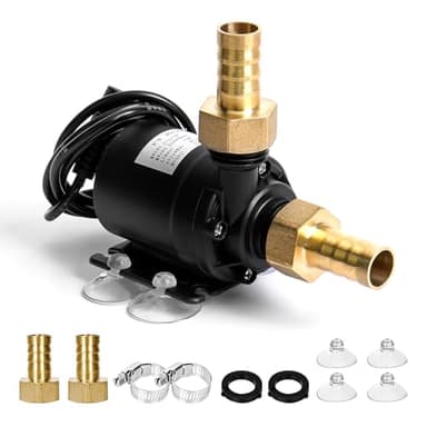 SUPRBIRD Pompe à Eau Submersible 19W, DC 12V, Pompe à Eau Ultra Silencieuse, 800 L/H, Pompe de Bassin Submersible, Métal, Classique, pour Bassin, Fontaine de Jardin, Aquarium